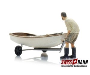 ARTITEC 387.582 Segelboot Optimist + Anhänger + Figur - Detailansicht 2