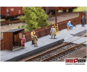 Faller 120219 Wartehaus mit Bahnsteigsperre H0 - Ansicht 1