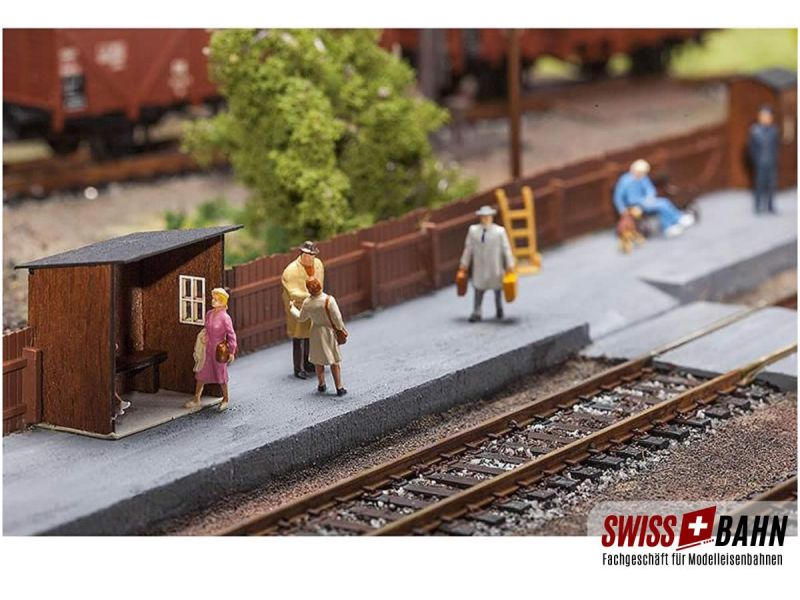 Faller 120219 Wartehaus mit Bahnsteigsperre H0