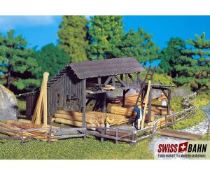 Faller 130288 Holzlager mit Stämmen, Brettern u. Balken - Ansicht 1