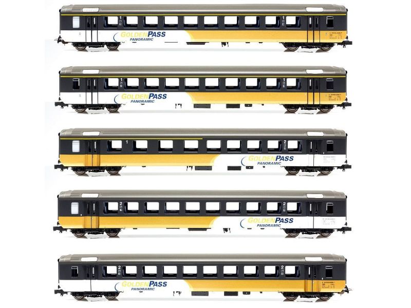 PIKO 96795 BLS 5 EW I - Golden Pass- Set mit Innenbeleuchtung DC