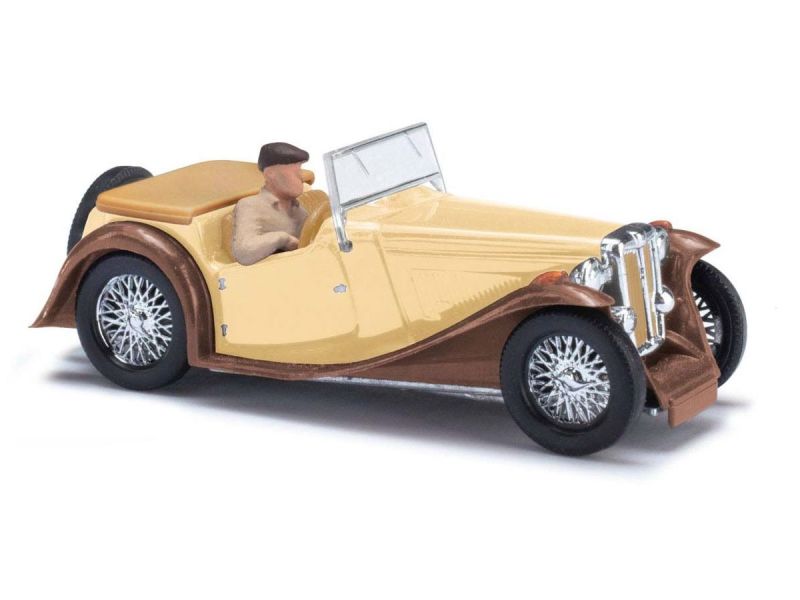 Busch 45918 MG Midget TC, Cabrio mit Fahrerfigur, H0