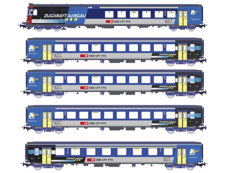 PIKO 96619 SBB Set 5 pezzi RE ZUGKRAFT AARGAU, AC