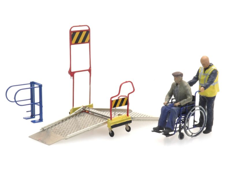 ARTITEC 387.447 Rollstuhlrampe Eisenbahn und 2 Figuren