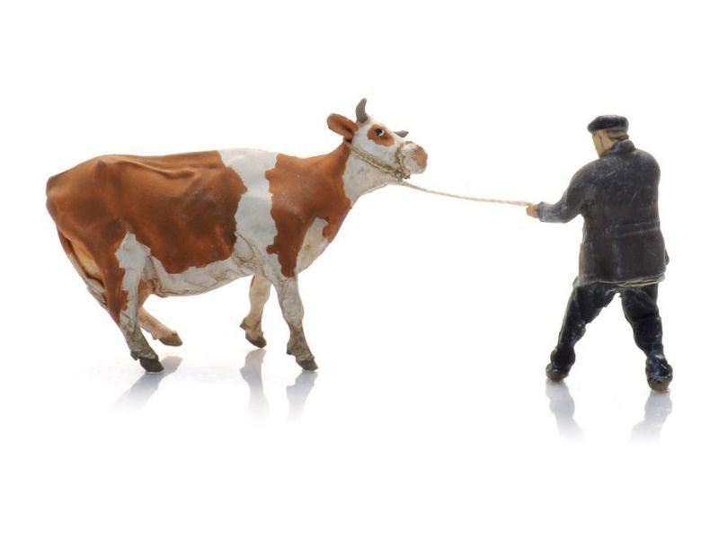 ARTITEC 5870031 Bauer mit störrischer Kuh, H0