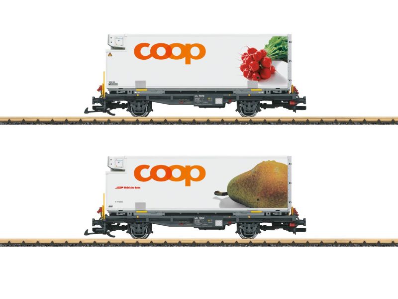 LGB 45889 RhB Containerwagen 'Coop Radieschen & Birne'
