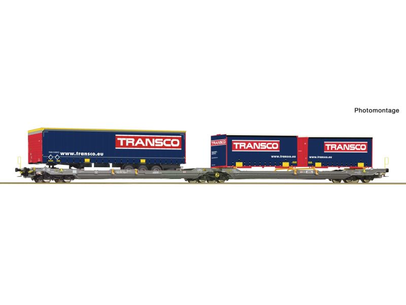 ROCO 6600113 Doppeltaschen-Gelenkwagen T3000e, HUPAC ROCO 6600113 Doppeltaschen-Gelenkwagen T3000e, HUPAC