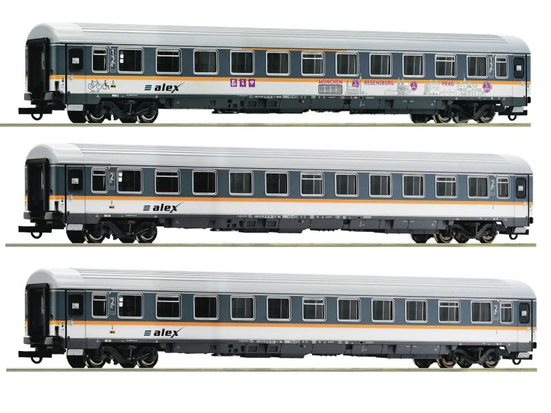 ROCO 74018 3-tlg. Set: Eurofima-Wagen, 'ALEX'