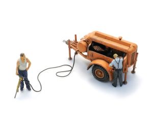 ARTITEC 387.611 Kompressoranhänger mit Drucklufthammer + 2 Figuren