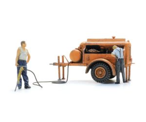 ARTITEC 387.611 Kompressoranhänger mit Drucklufthammer + 2 Figuren