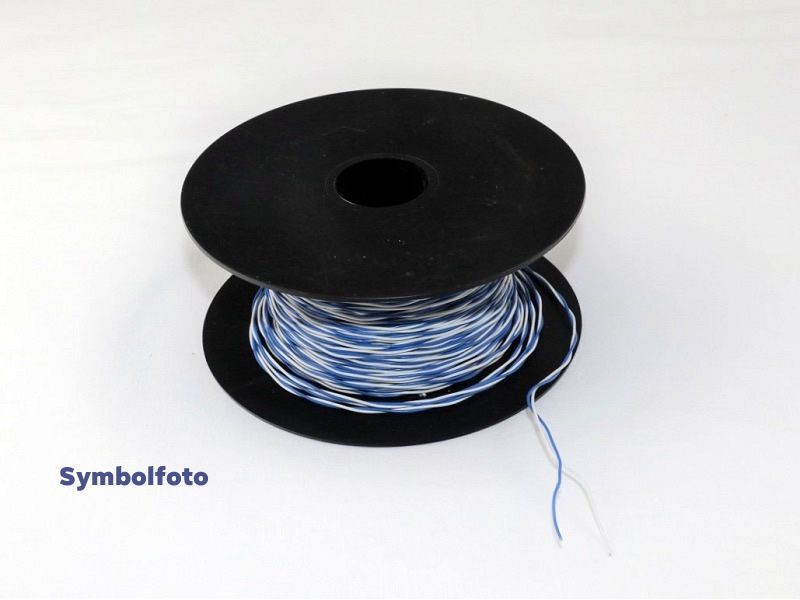 SUHNER 504268 KABEL M72 Verzinnt blau/weiss 0.50mm