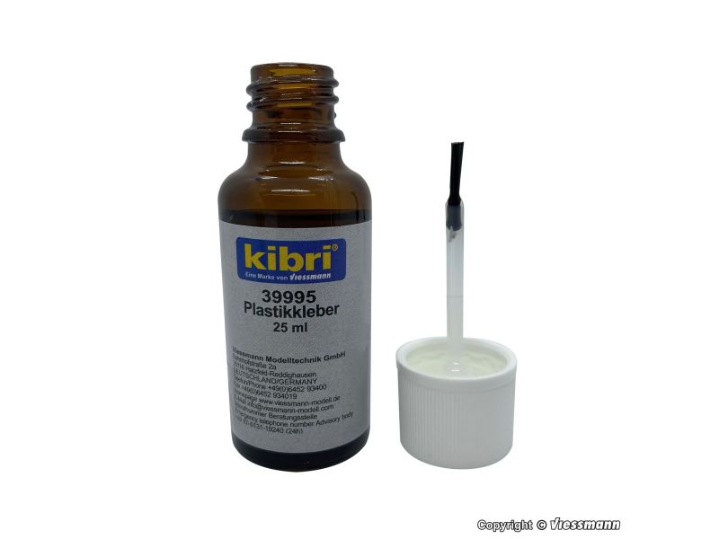 KIBRI 39995 Colle plastique liquide, avec pinceau, 25 ml