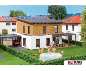KIBRI 38337 Kubushaus Saskia mit Carport , H0