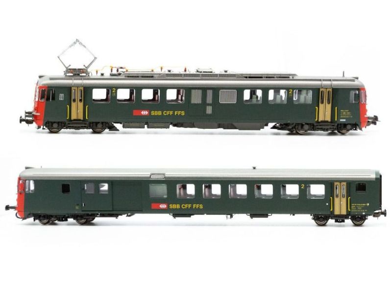 PIKO 96832 SBB RBe 4/4 1447+ BDt EW II, rote Front, DC