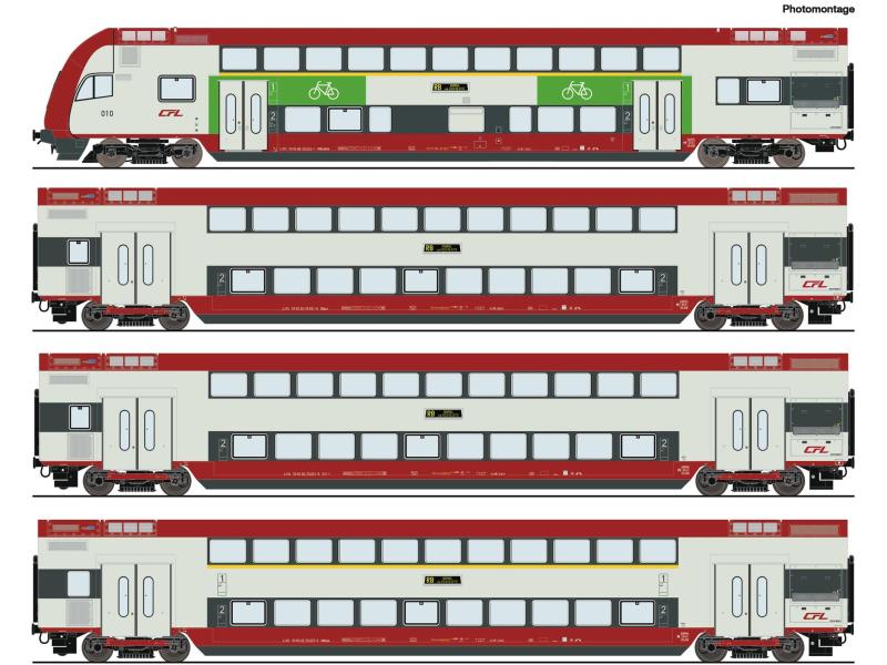 ROCO 6210148 CFL Set: Doppelstockwagen, 4 tlg. DC ROCO 6210148 CFL Set: Doppelstockwagen, 4 tlg. DC