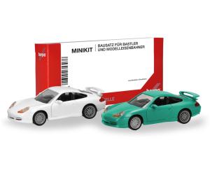HERPA 014083 Porsche 911 GT3 (996) Grandprix Weiß und hellgrün H0