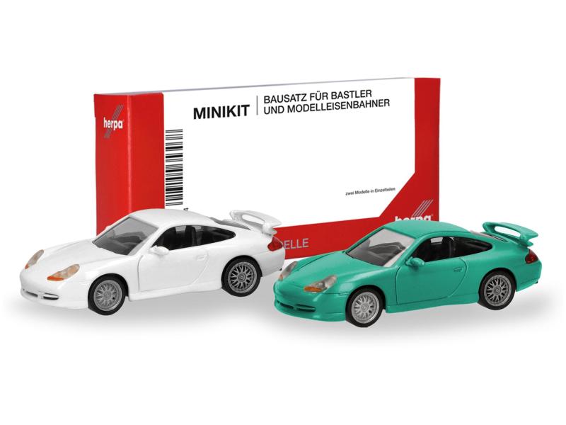 HERPA 014083 Porsche 911 GT3 (996) Grandprix Weiß und hellgrün H0
