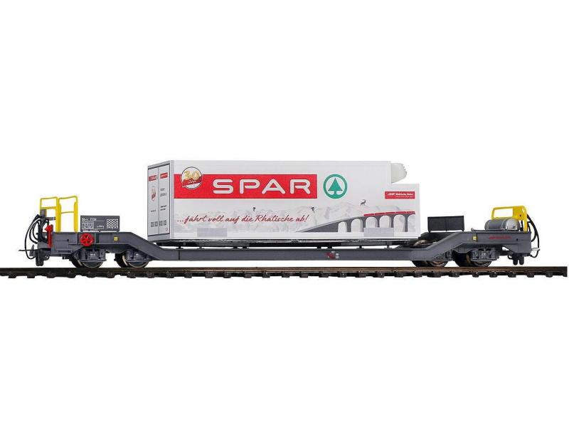 BEMO 2289118 RhB Tragwagen 'Spar Berge' mit Container