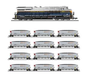 MÄRKLIN 38443 US Diesellok GE ES44AC - Zugset 13 tlg. Hopper Cars