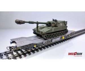 PIKO 96699 -13 SBB Transportwagen mit PzH M109 (AC) - Detailansicht 3