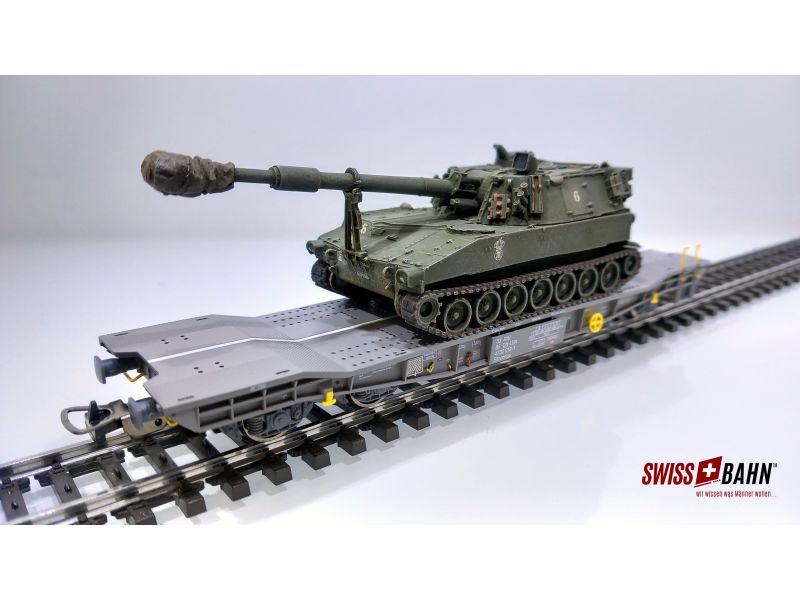 PIKO 96699 -13 SBB Transportwagen mit PzH M109 (AC)