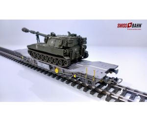 PIKO 96699 -13 SBB Transportwagen mit PzH M109 (AC) - Detailansicht 4