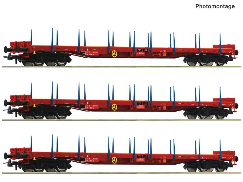 ROCO 6600219 Set de wagons à bûches 3 pièces, RCW