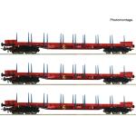 ROCO 6600219 Rungenwagen- Set 3. tlg., RCW