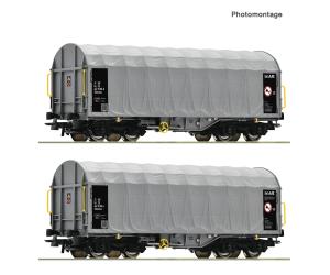 ROCO 6600144 CD Schiebeplanenwagen-Ser 2 tlg.