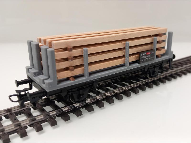 Märklin 4415.10 SBB Rungenwagen mit Schichtholz- Ladung Märklin 4415.10 SBB Rungenwagen mit Schichtholz- Ladung