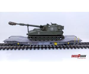 PIKO 96699-12 SBB Transportwagen, CH PzH M109