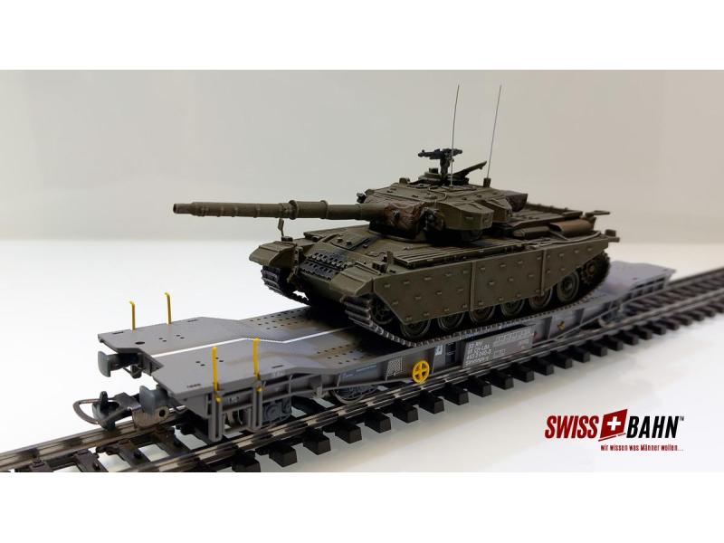 PIKO 96699 -04 SBB Transportwagen CH- Centurion Panzer