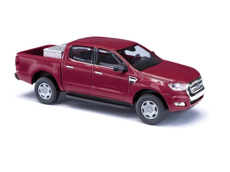 BUSCH 52843 Ford Ranger- Hardtop, Weinrot mit Alukiste H0