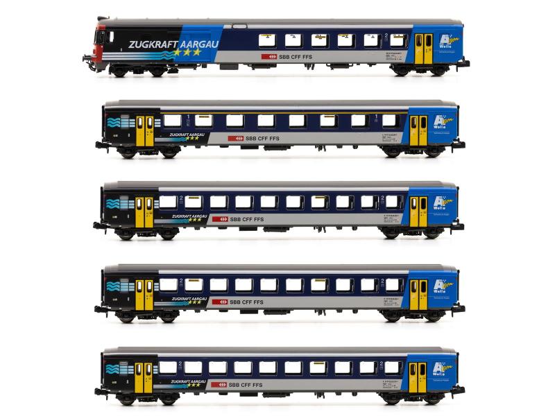 PIKO 94462 Coffret CFF 5 pièces RE ZUGKRAFT AARGAU, (N)
