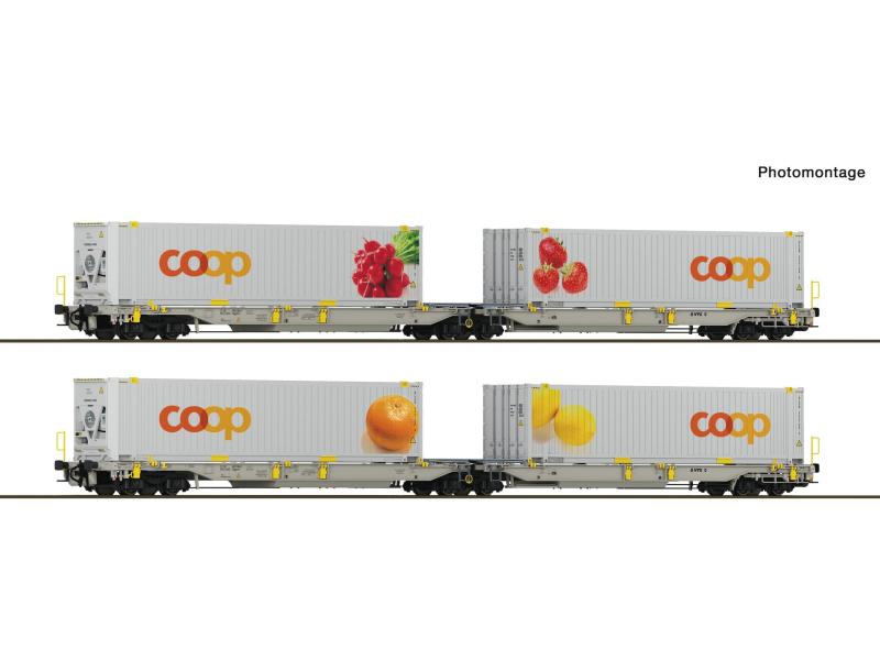 ROCO 6600323 Coop Doppeltaschen-Gelenkwagen T2000