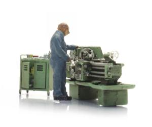 ARTITEC 387.660 BBC Drehbank mit Arbeiter, H0 - Detailansicht 3