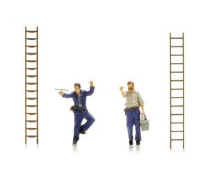 ARTITEC 5870129 Fensterputzer auf der Leiter, H0