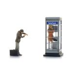 ARTITEC 387.624 PTT-Telefonzelle 1960-70er Jahre + 2 Figuren