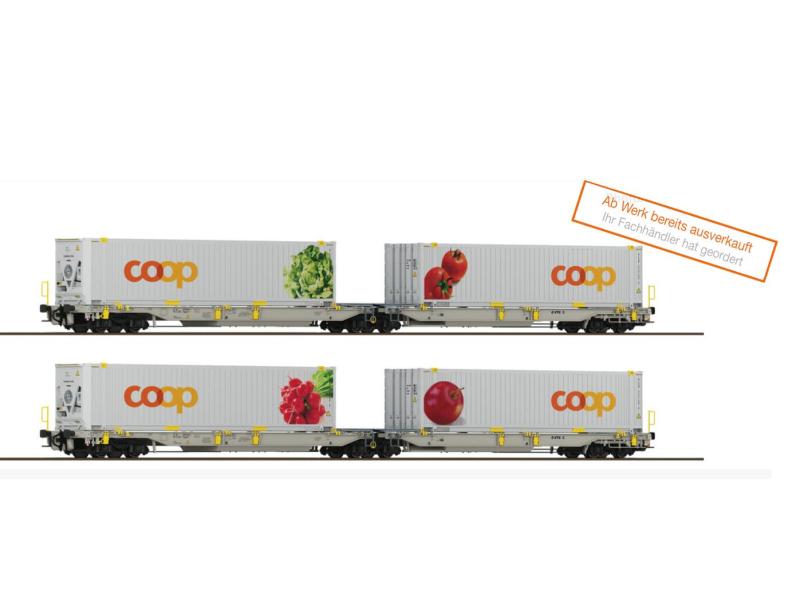 ROCO 6600322 Coop Doppeltaschen-Gelenkwagen T2000