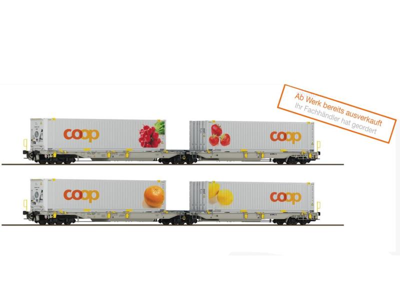 ROCO 6600323 Coop Doppeltaschen-Gelenkwagen T2000