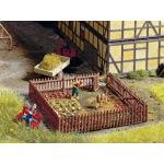 NOCH 13010 Rundholzzaun Holz, handbemalt H0