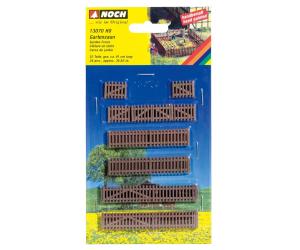 NOCH 13010 Rundholzzaun Holz, handbemalt H0