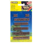 NOCH 13010 Rundholzzaun Holz, handbemalt H0