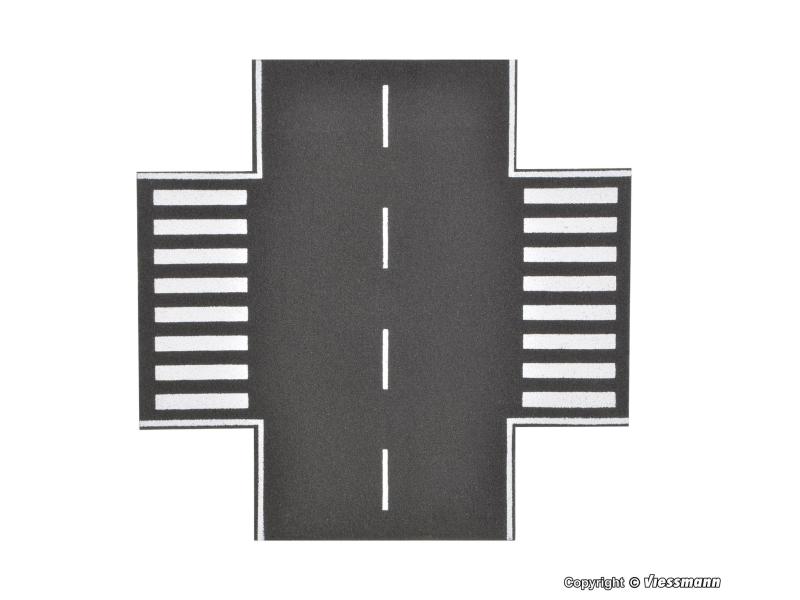 VOLLMER 48261 Straßenkreuzung Asphalt aus Steinkunst, H0