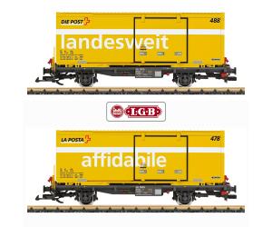 LGB 45886 Containerwagen-Set Post RhB - Ansicht 1