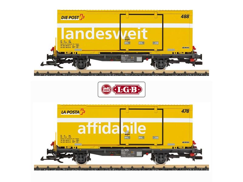 Set di vagoni portacontainer LGB 45886 Post RhB