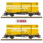 LGB 45886 Containerwagen-Set Post RhB - Ansicht 1