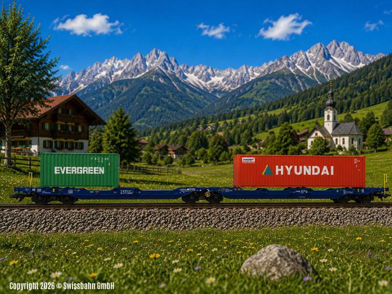 MÄRKLIN 47474 Doppel-Taschenwagen Sdggmrss
