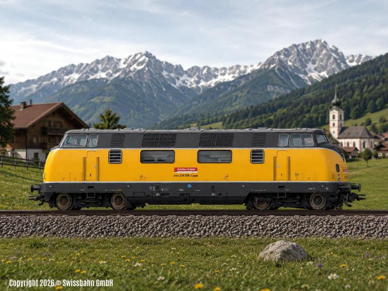 TRIX 22380 Diesellokomotive BR 220 Vollsound, gelb