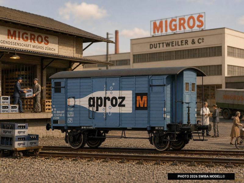 BRAWA 47861 SBB Wagon de marchandises Gklm Migros AC